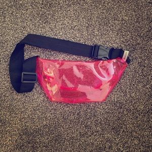 NYX Transparent Neon Pink Fanny Pack
